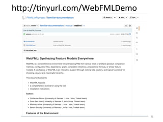 WebFML: Synthesizing Feature Models Everywhere (@ SPLC 2014)