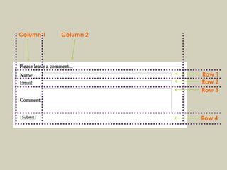 Column 1 Column 2
Row 1
Row 2
Row 3
Row 4
 
