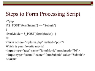 Web forms and server side scripting | PPT