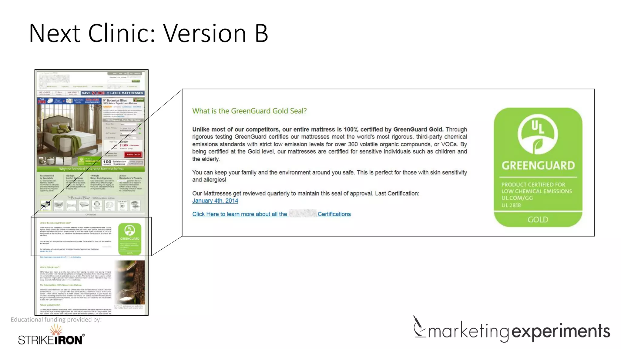 Educational funding provided by:
Next Clinic: Version B
 