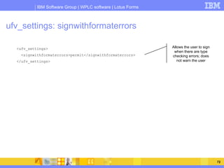 ufv_settings: signwithformaterrors <ul><li><ufv_settings> </li></ul><ul><li><signwithformaterrors>permit</signwithformater...