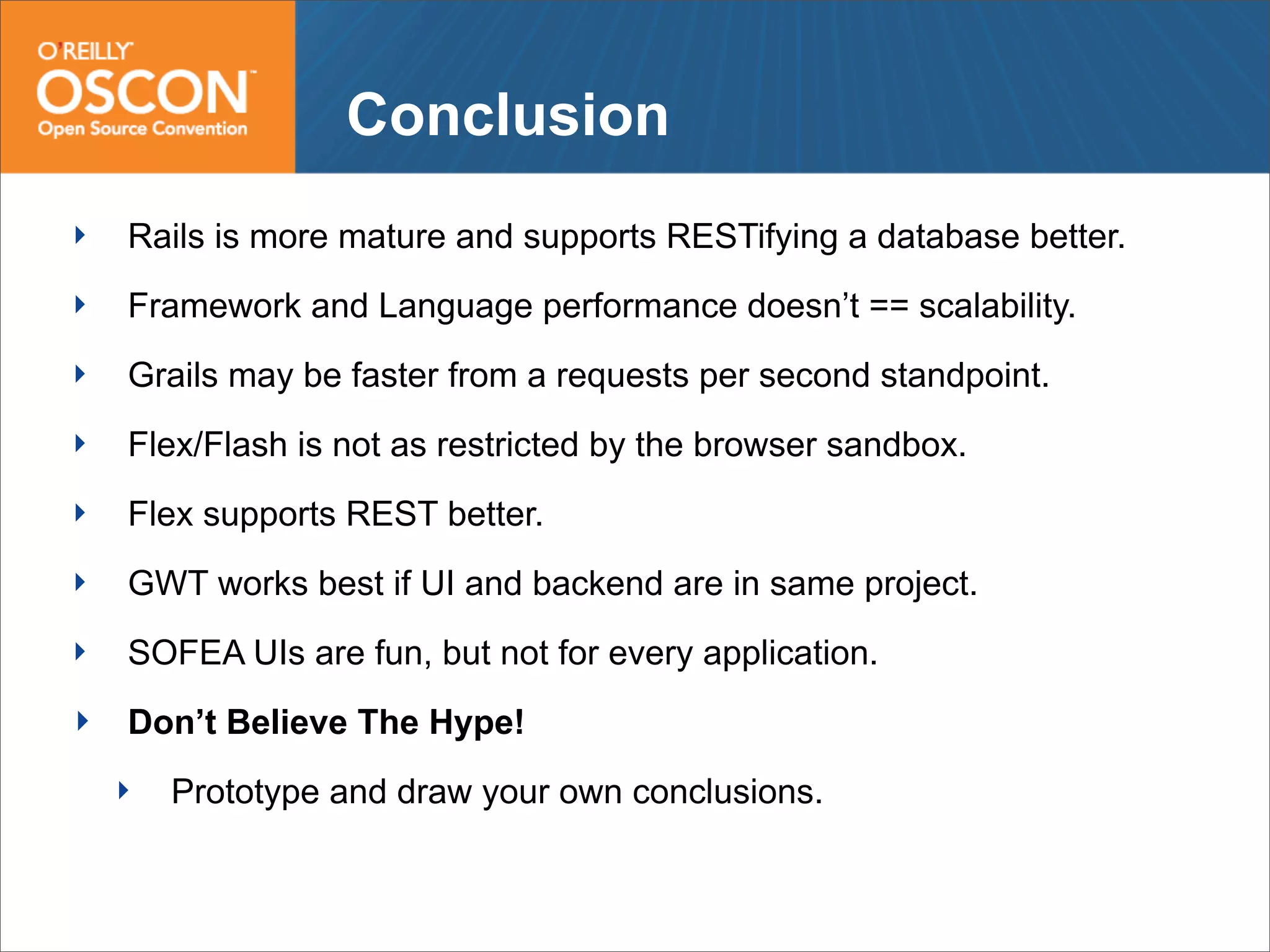 Web Frameworks of the Future: Flex, GWT, Grails and Rails