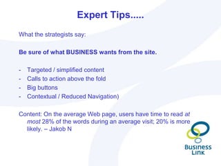 Design – Make them want to come back Does site engage visitors