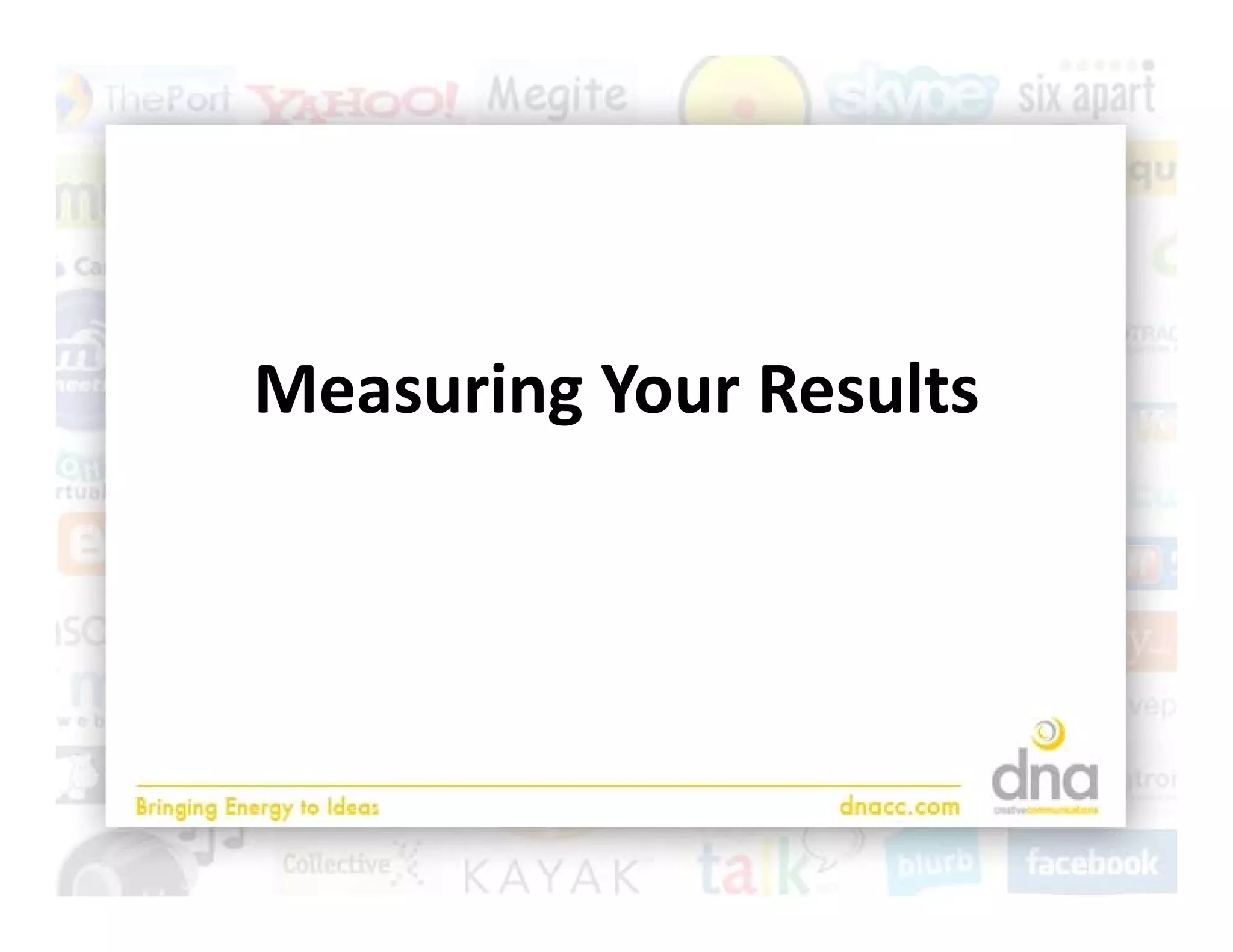 Measuring Your Results
        g
 