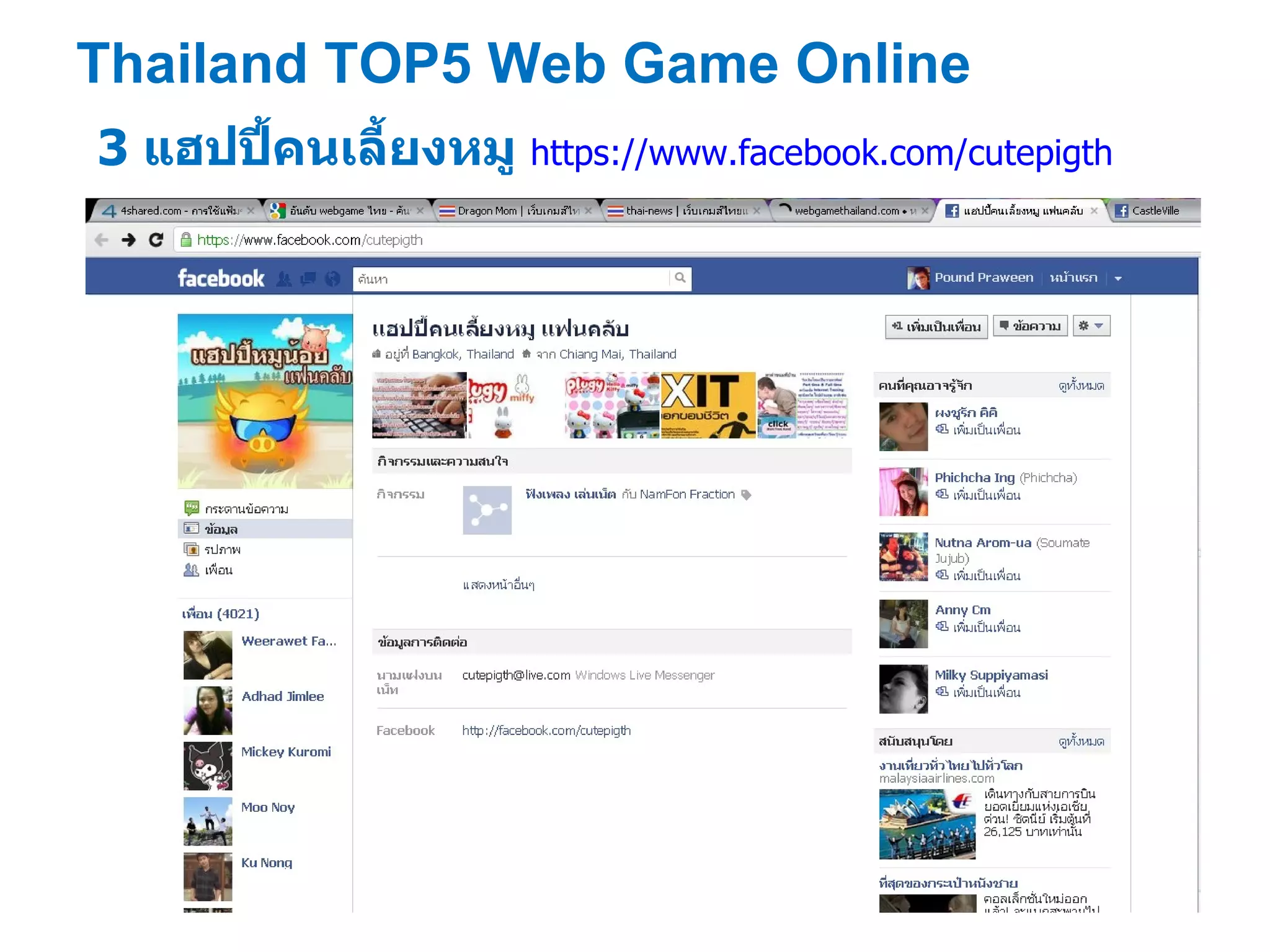 Thailand TOP5 Web Game Online 3  แฮปปี้คนเลี้ยงหมู  https://www.facebook.com/cutepigth 