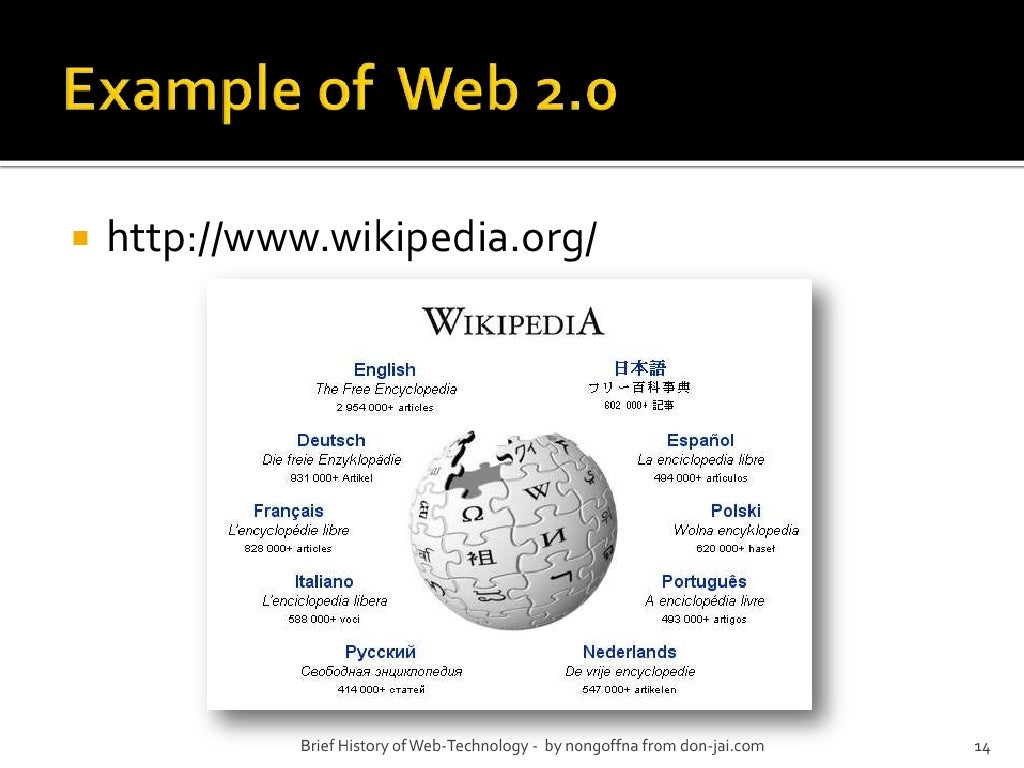 Example of Web 1.0 http://geocities.yahoo.com/
