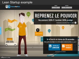 Lean Startup example

- 55Les géants du Web

 