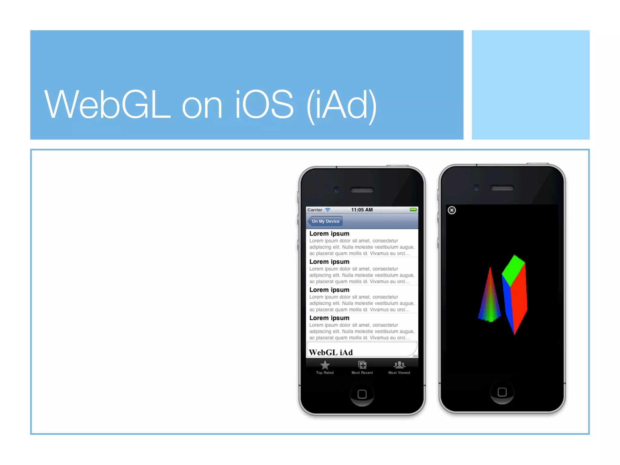 WebGL on iOS (iAd)
 