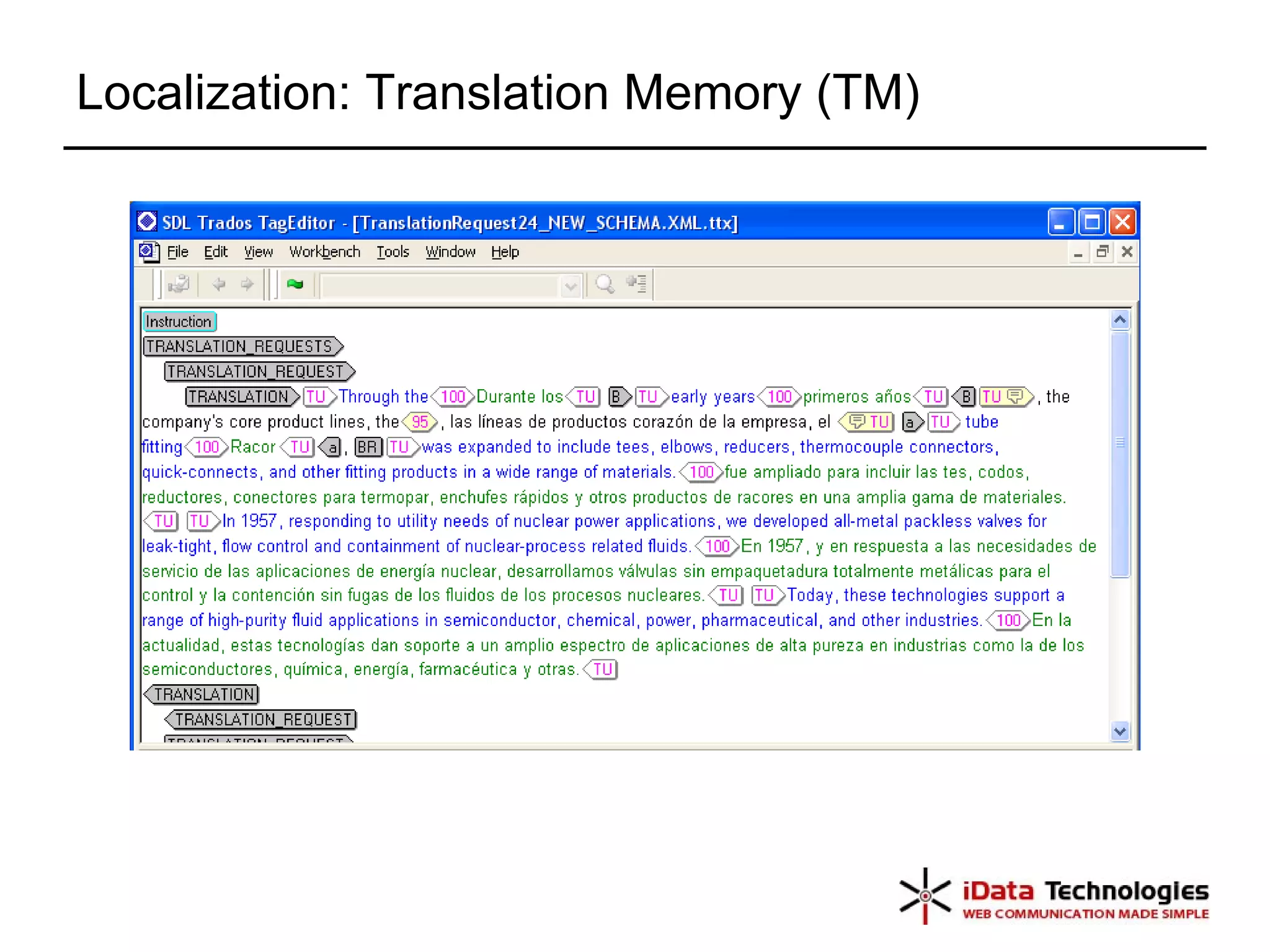 Localization: Translation Memory (TM) 