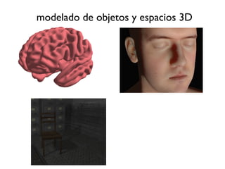 modelado de objetos y espacios 3D
 