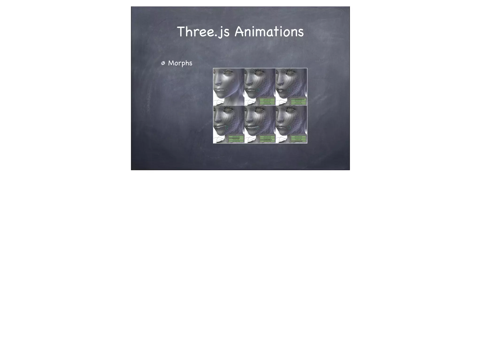 Three.js Animations
Morphs
 