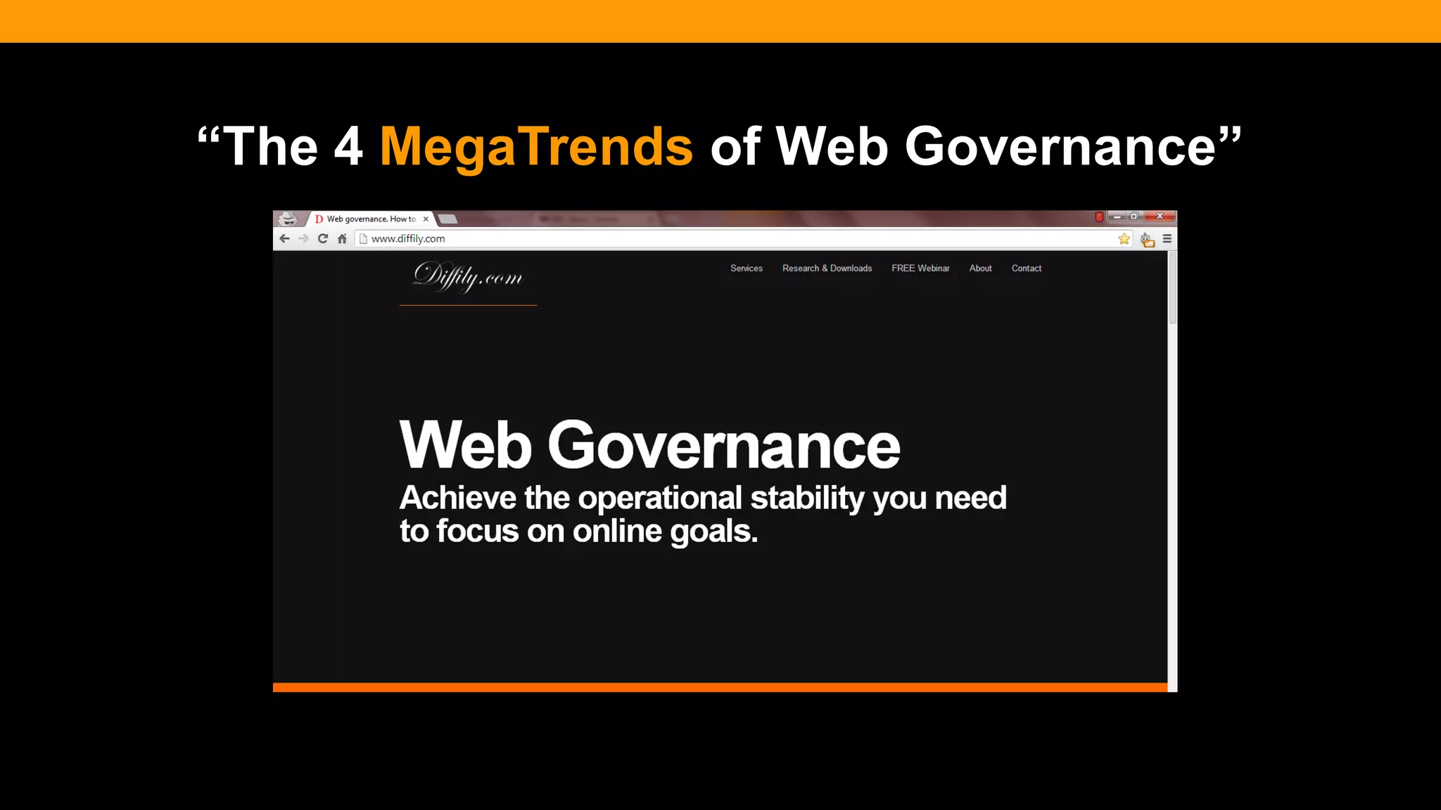 @diffily | @siteimprove | #WebGovernance 
“The 4 MegaTrends of Web Governance”  