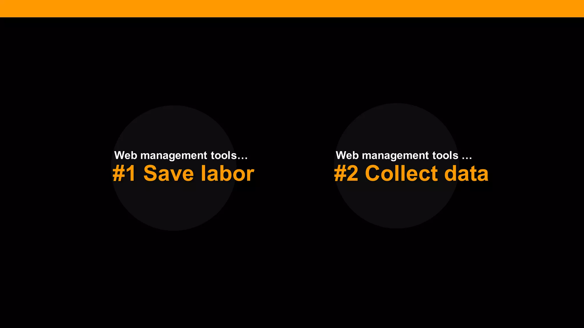 @diffily | @siteimprove | #WebGovernance 
#1 Save labor 
#2 Collect data 
Web management tools… 
Web management tools …  