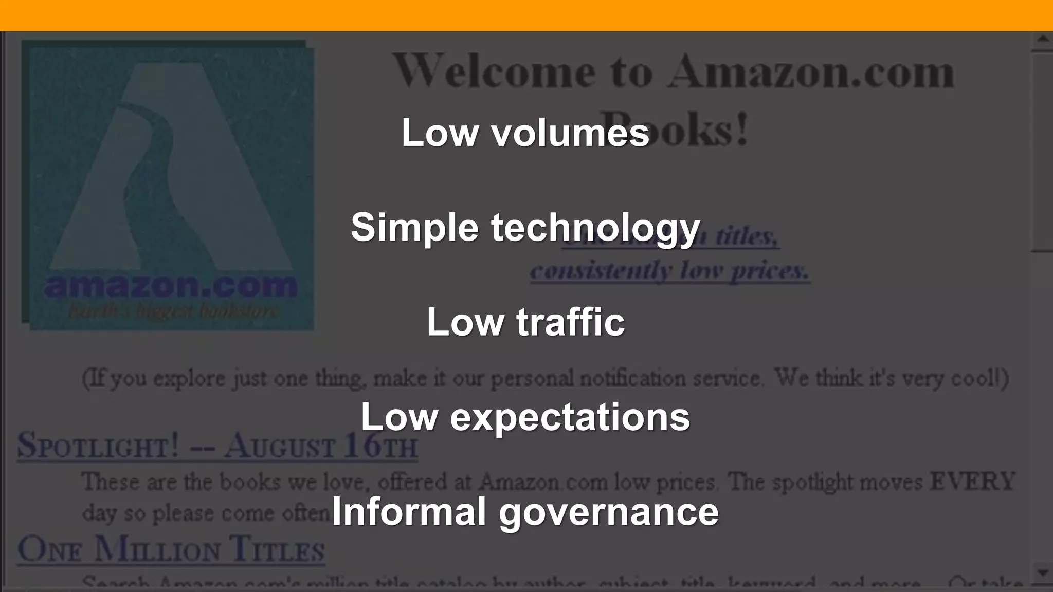 @diffily | @siteimprove | #WebGovernance@diffily | @siteimprove | #WebGovernance
Low volumes
Simple technology
Low traffic
Low expectations
Informal governance
 