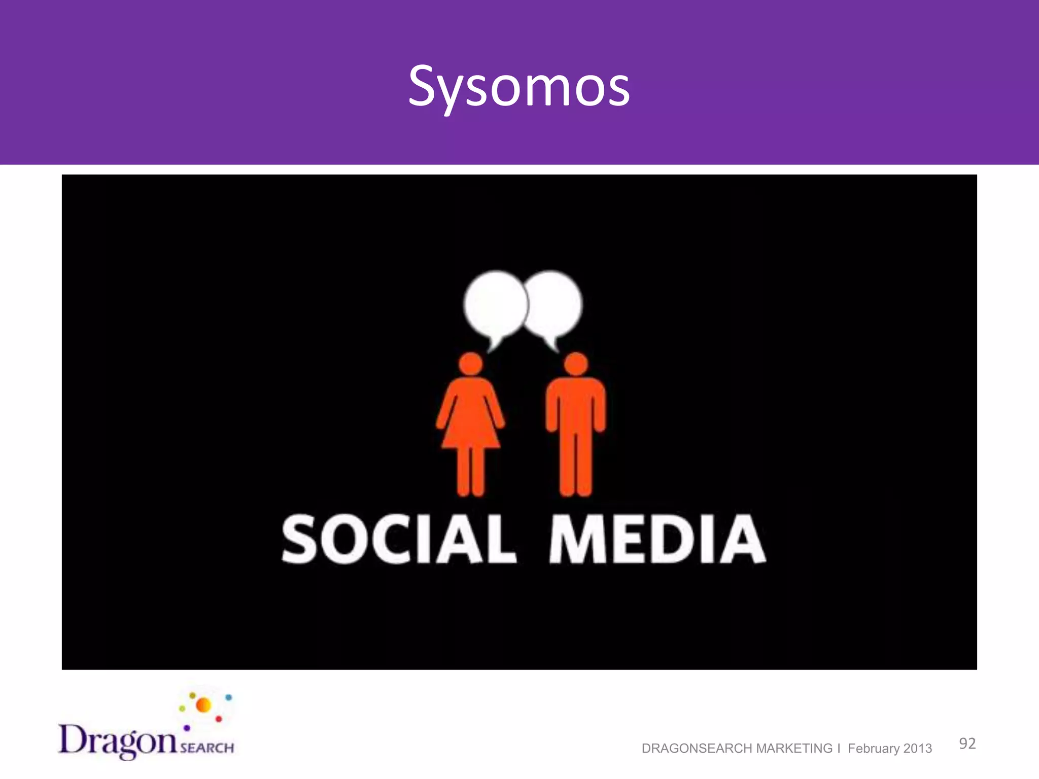 Sysomos




2/19/2013             DRAGONSEARCH MARKETING I February 2013   92
 