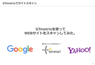 6
GTmetrixでサイトスキャン
GTmetrixを使って
WEBサイトをスキャンしてみた。
 