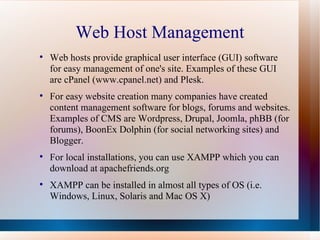 Basic Lecture on Domains and Webhosting | PPT