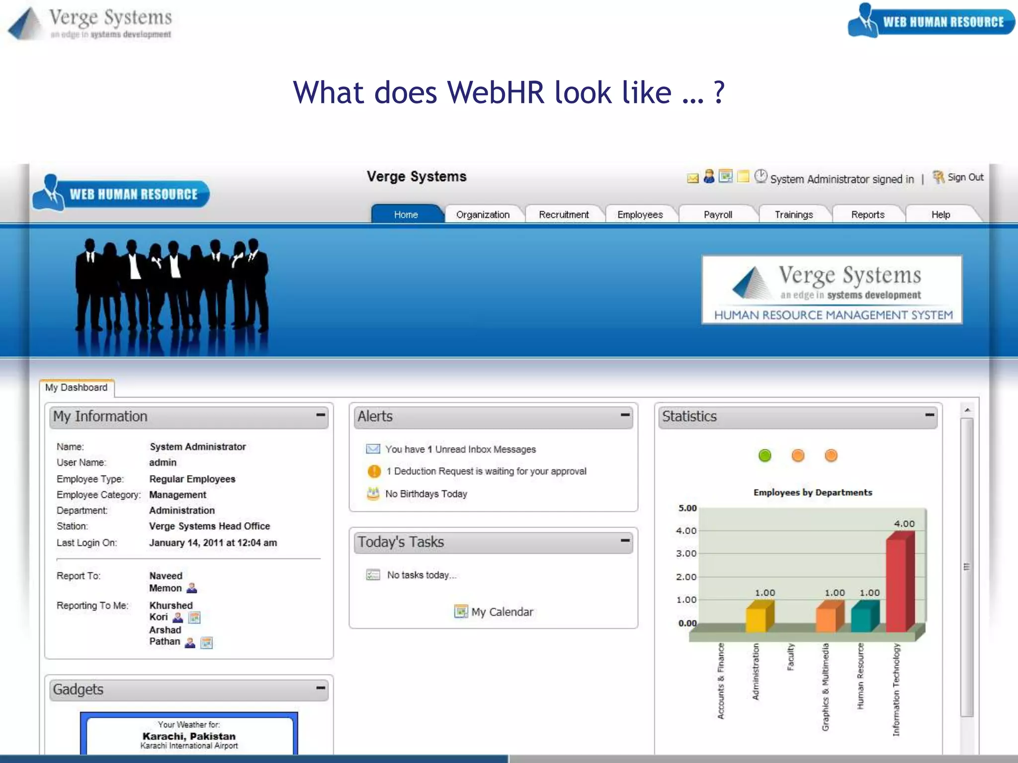 What does WebHR look like … ?
 