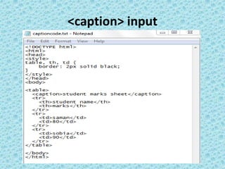 <caption> input
 