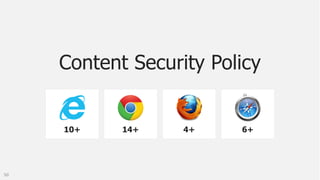 Content Security Policy

10+

50

14+

4+

6+

 