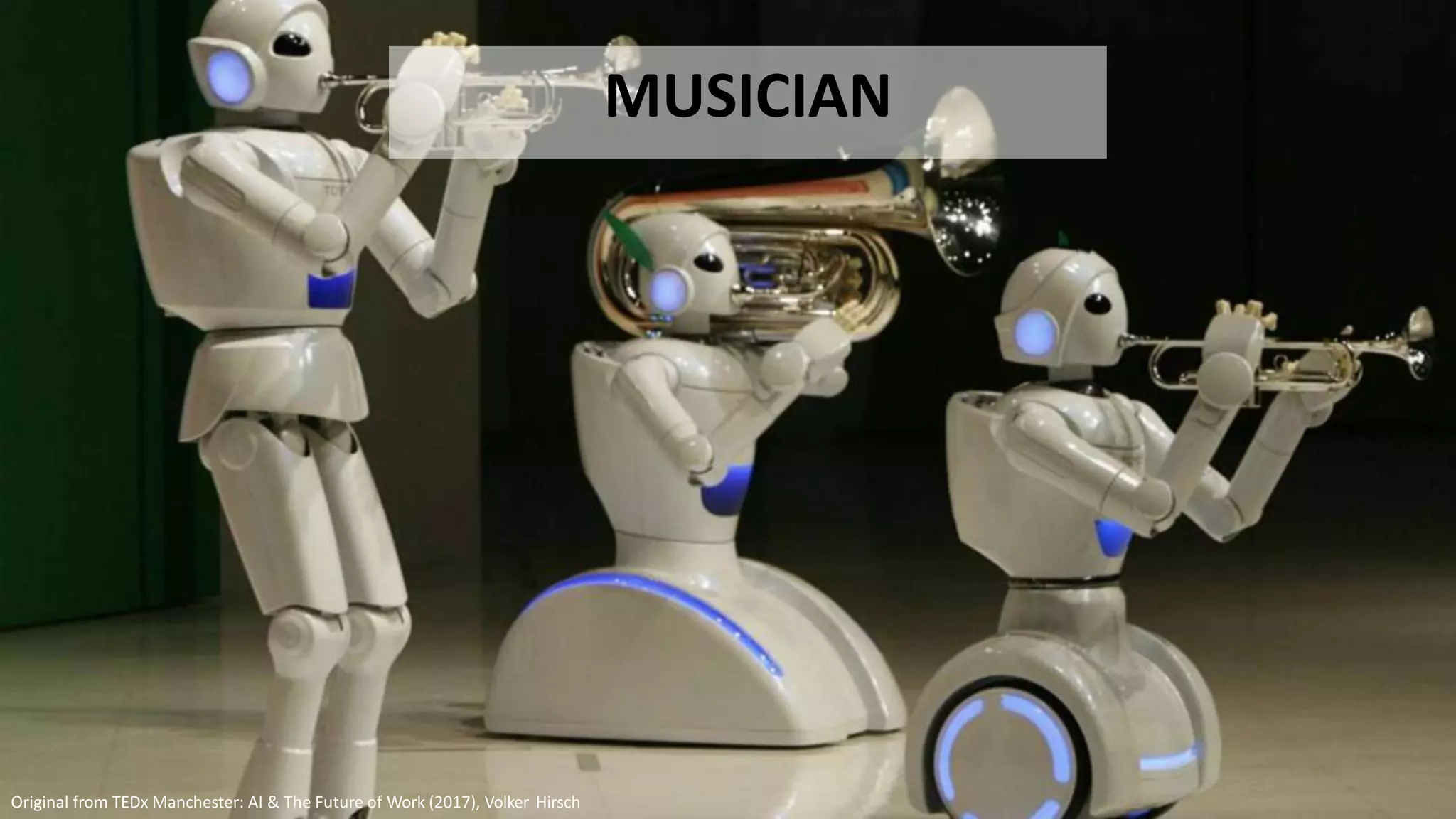 MUSICIAN
Original from TEDx Manchester: AI & The Future of Work (2017), Volker Hirsch
 