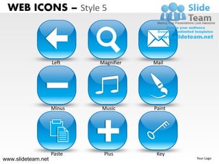 Web icons tools user undo design 5 powerpoint presentation slides. | PDF