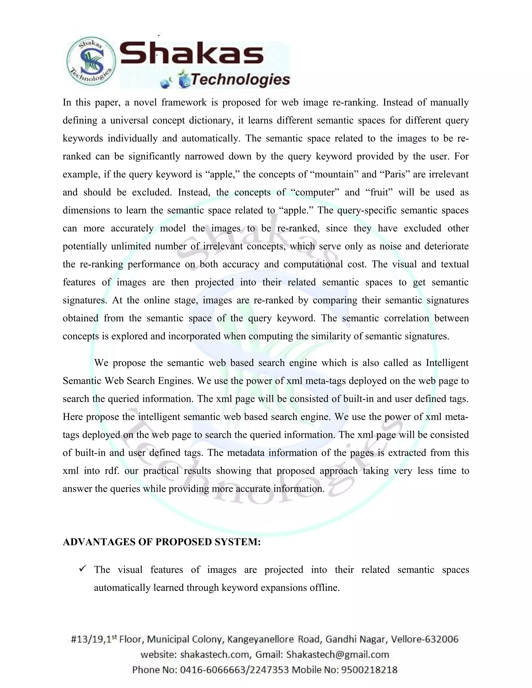 WEB IMAGE RE-RANKING USING QUERY-SPECIFIC SEMANTIC SIGNATURES | DOC