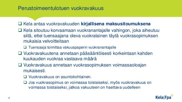 Kela vuokravakuus vuokranantajalle Kela vuokravakuus vuokranantajalle