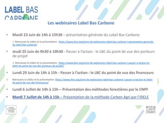 [Webinaire] Label Bas Carbone: Présentation de la méthode Carbon AGRI | PDF