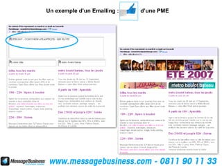 Un exemple d’un Emailing :   d’une PME
 