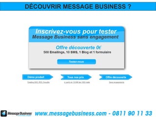 DÉCOUVRIR MESSAGE BUSINESS ?
 