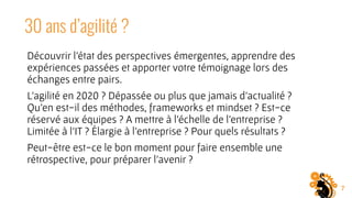 Webinaire 30 ans d'agilité ?