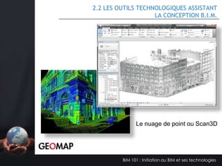 1.5 LA RÉCEPTION DU BIM DANS L’INDUSTRIE
AUGMENTATION DE L’UTILISATION DU B.I.M.
Une nouvelle recherche menée par McGraw-Hill Construction montre qu'il y a une
augmentation rapide de l'utilisation par les architectes, les ingénieurs, les
entrepreneurs et les propriétaires. (Les données proviennent des États-Unis à un taux de 80 %
versus 20 % provenant du Canada.)

En 2012 , 71 % des répondants utilisent le B.I.M. dans leurs projets,
49 % en 2009
et 17 % en 2007.
Plus de 74 % des entrepreneurs répondant utilisent le B.I.M.
vs
70 % des architectes répondants
49 % des utilisateurs de B.I.M. ont cinq ans ou plus d'expérience d'utilisation.
Près de 60 % de leur travail dans BIM. Auparavant, ce groupe était de 44 % en 2009.

BIM 101 : Initiation au BIM et ses technologies

 