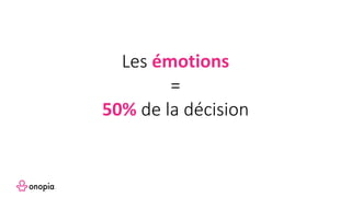 Les émotions
=
50% de la décision
 