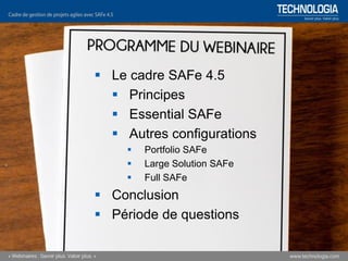 La gestion de projets agile avec SAFe [webinaire] | PDF