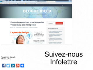 Suivez-nous
Infolettre
Tous droits réservés
Ideeo S.E.N.C.
 
