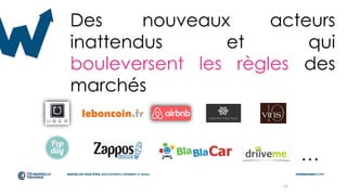 12
Des nouveaux acteurs
inattendus et qui
bouleversent les règles des
marchés
…
 