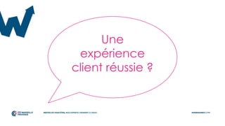 Une
expérience
client réussie ?
 