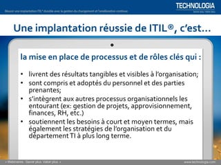 Réussir une implantation ITIL® durable [Webinaire]