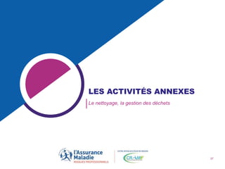 37
LES ACTIVITÉS ANNEXES
Le nettoyage, la gestion des déchets
 