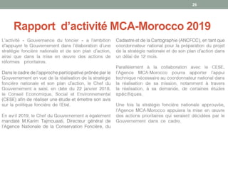 Rapport d’activité MCA-Morocco 2019
26
 