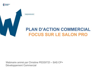 PLAN D’ACTION COMMERCIAL
FOCUS SUR LE SALON PRO
Webinaire animé par Christine PEDDITZI – SAS CP+
Développement Commercial
 