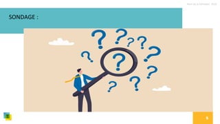 Nom de la formation, 2022
5
SONDAGE :
 