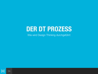 34
DER DT PROZESS
Wie wird Design Thinking durchgeführt
 