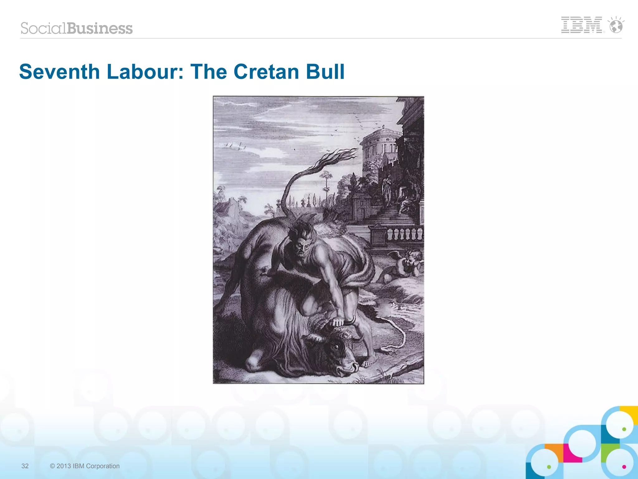 32 © 2013 IBM Corporation
Seventh Labour: The Cretan Bull
 