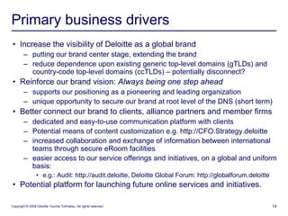 dotDeloitte : Corporate gTLD