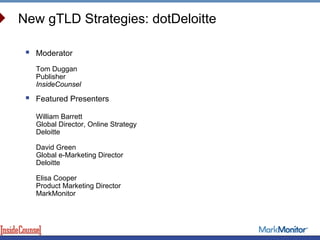dotDeloitte : Corporate gTLD