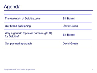 dotDeloitte : Corporate gTLD