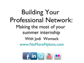 Building Your  Professional Network: Making the most of your  summer internship ,[object Object],[object Object]