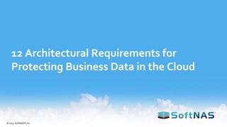 12 Architectural Requirements for
Protecting Business Data in the Cloud
© 2017 SoftNAS®, Inc.
 
